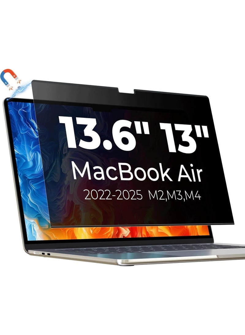 Magnetic Privacy Screen Protector Compatible with Macbook Air 13.6/13 Inch (2022-2026, M2, M3, M4,M5), Removable Matte Anti Blue Light & Glare Protector Private Security Filter for 13.6inch Mac Laptop Shield - Image 1